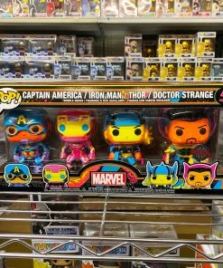 POP! Marvel Funko Pop Marvel 4 Pack Black Light : Captain A, Iron Man, Thor & Doctor Strange (Limit 2)