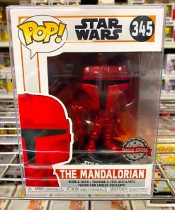 Funko Pop Star Wars : The Mandalorian Red Chrome #345 Vinyl Figure POP! Exclusive/Chase
