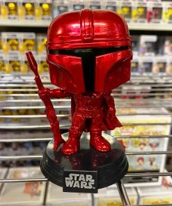 Funko Pop Star Wars : The Mandalorian Red Chrome #345 Vinyl Figure POP! Exclusive/Chase