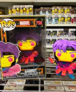 Funko Pop Marvel : Black Light GAMBIT #798 Vinyl Figure (Limit 1 Per Customer) POP! Exclusive/Chase