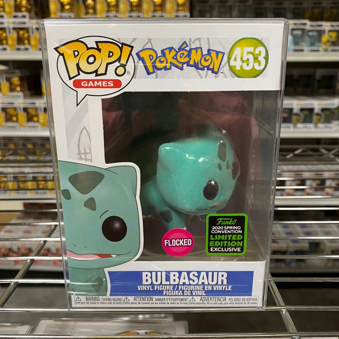 POP! Exclusive/Chase Funko Pop ECCC Exclusive : Bulbasaur Flocked #453 Vinyl Figure 1 POP! Exclusive/Chase Funko Pop ECCC Exclusive : Bulbasaur Flocked #453 Vinyl Figure