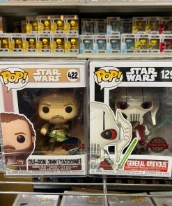 Funko Pop Star Wars Bundle : General Grievous + Qui-Gon Jinn (Tatooine) Vinyl Figure