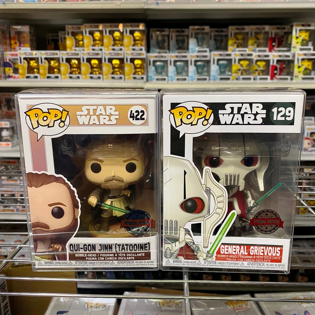 Funko Pop Star Wars Bundle : General Grievous + Qui-Gon Jinn (Tatooine) Vinyl Figure 1 Funko Pop Star Wars Bundle : General Grievous + Qui-Gon Jinn (Tatooine) Vinyl Figure