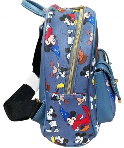 K.B.N.L Mickey Mouse Deluxe 11" Faux Leather Mini Backpack A16012 DELUXE MINI BACKPACK 6 K.B.N.L Mickey Mouse Deluxe 11