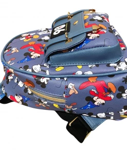 K.B.N.L Mickey Mouse Deluxe 11" Faux Leather Mini Backpack A16012 DELUXE MINI BACKPACK 7 K.B.N.L Mickey Mouse Deluxe 11