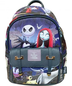 K.B.N.L Disney The Nightmare Before Christmas : Deluxe 11" Faux Leather Mini Backpack A20521 DELUXE MINI BACKPACK