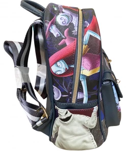 K.B.N.L Disney The Nightmare Before Christmas : Deluxe 11" Faux Leather Mini Backpack A20521 DELUXE MINI BACKPACK
