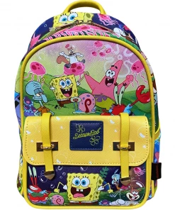 K.B.N.L Spongebob : Deluxe 11" Faux Leather Mini Backpack A21343