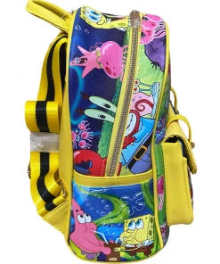 K.B.N.L Spongebob : Deluxe 11" Faux Leather Mini Backpack A21343