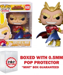 Funko Pop My Hero Academia : Metallic Silver Age All Might #608 POP! Exclusive/Chase