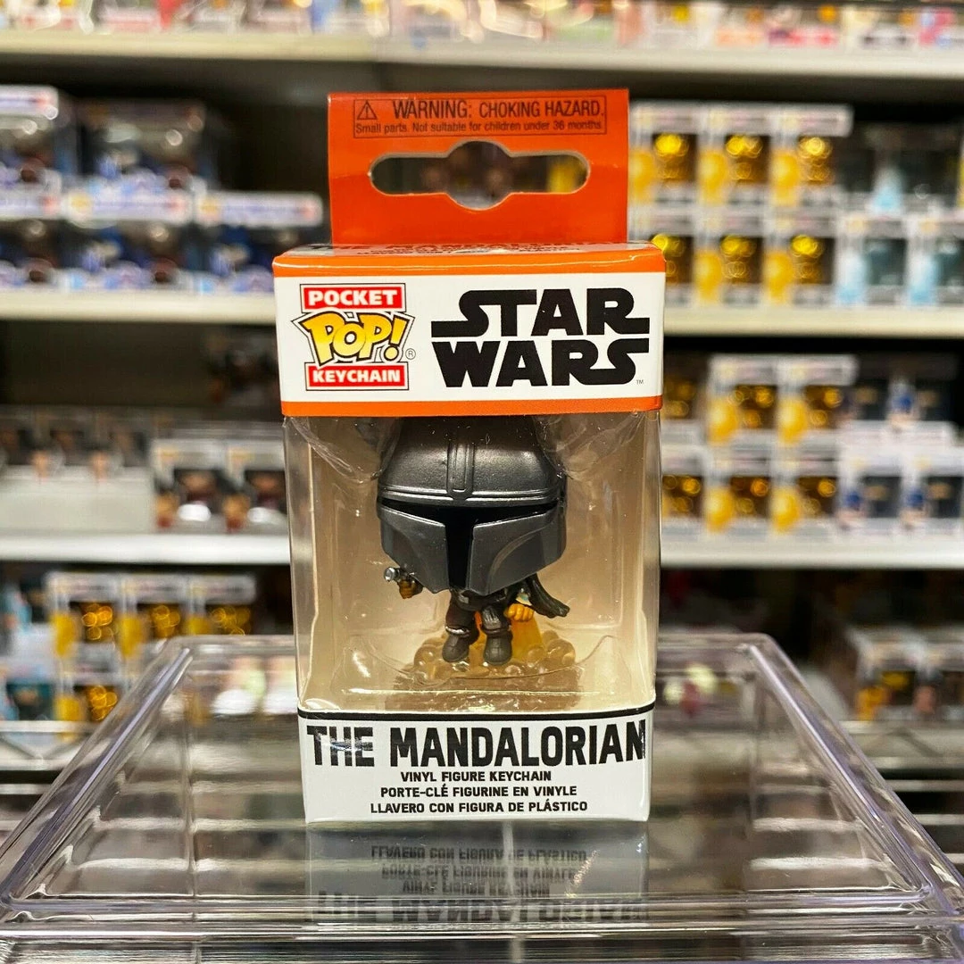 Funko Pop Pocket Keychain : Star Wars : The Mandalorian W/Blaster Figure KEYCHAINS 1 Funko Pop Pocket Keychain : Star Wars : The Mandalorian W/Blaster Figure KEYCHAINS